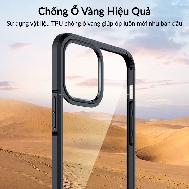 Ốp Lưng Trong Viền Màu X-level Ice Crystal Chống Sốc Chống Rơi Không Ố Vàng Bảo Vệ Camera Cho Ip 11 12 13 Pro Max