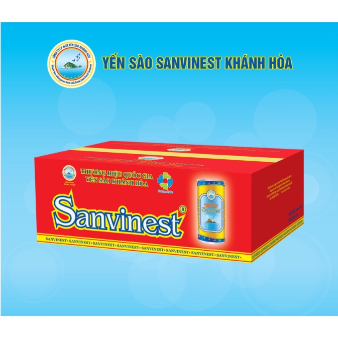 Thùng 30 lon x 190ml Nước Yến sào Sanest Khánh Hòa đóng lon