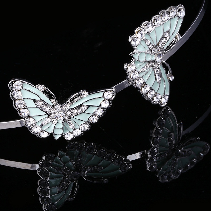 Cài Tóc Hình Bướm Đính Đá Phong Cách Cổ Điển Cho Nữ JP6