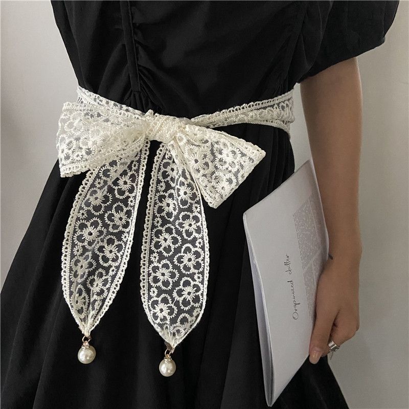 Khăn vải buộc tóc ren đa năng bản to retro nhẹ nhàng nữ tính băng đô cài tóc dây buộc tóc ren hoa lụa mùa tết xinh