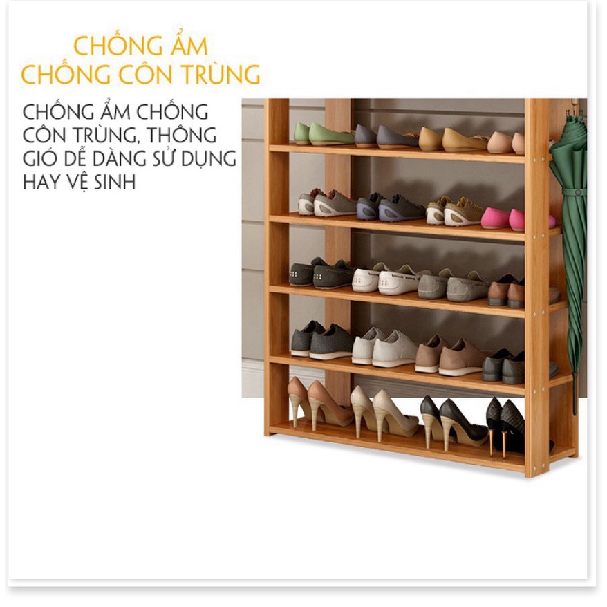 Kệ Để Giày Gỗ 5 Tầng Chất Liệu MDF Có Ngăn Kéo, Móc Treo Đồ Lắp Ghép Siêu Tiện Dụng l Kệ Giày Gỗ Cao Cấp, Không Mối Mọt