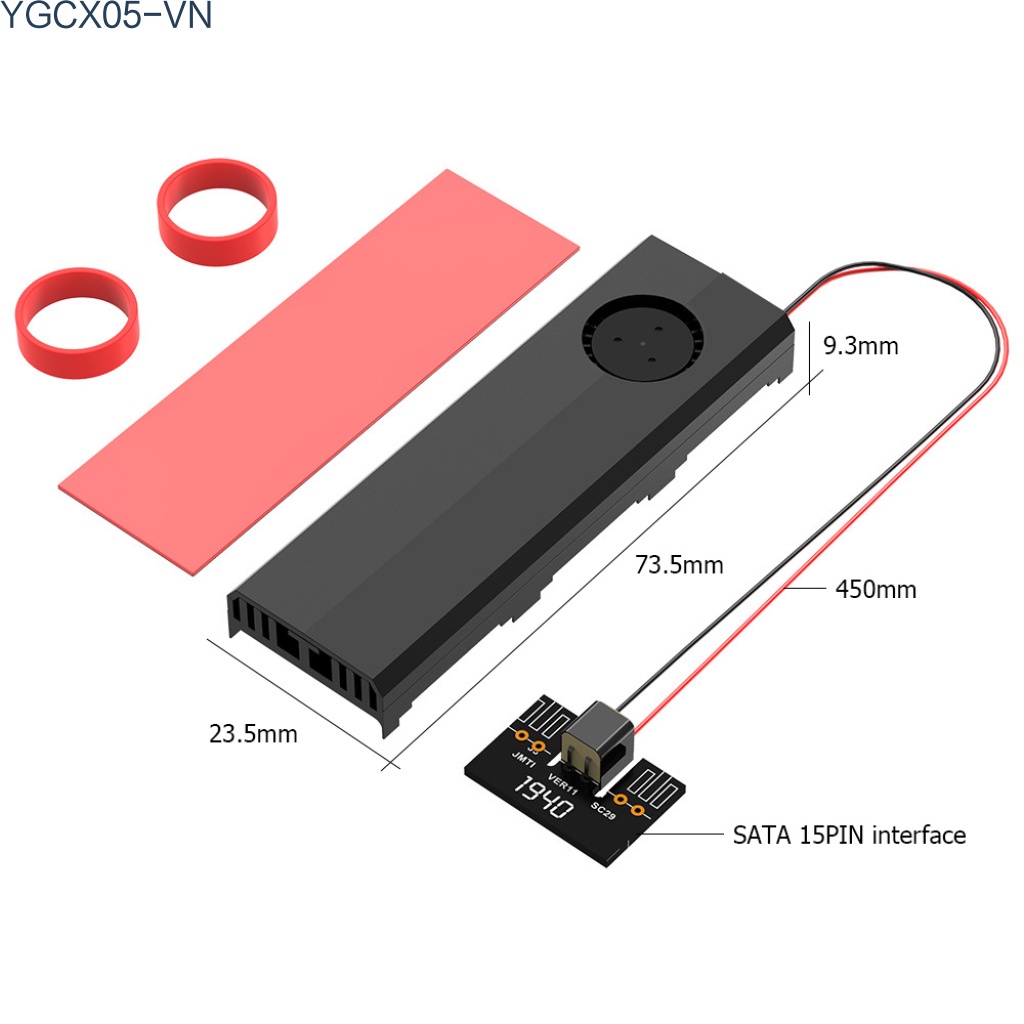 Quạt Tản Nhiệt Bằng Hợp Kim Nhôm Cứng M.2 Có Đèn Led Rgb M2 Ssd Cho Sata Nvme