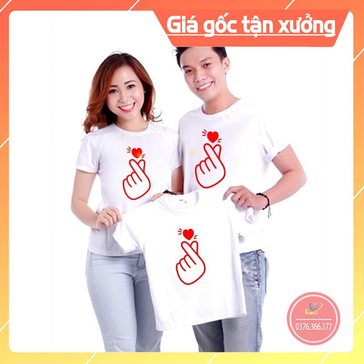Áo Gia Đình Bắn Tim - Thun Cotton - Đủ Size GD322T Áo thun giá sỉ