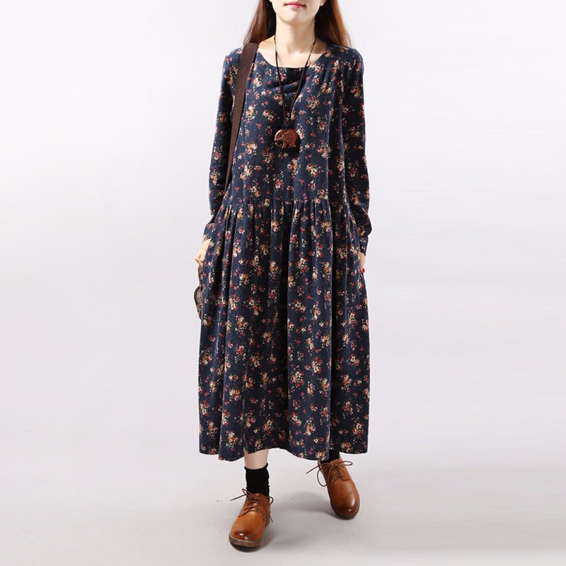 Đầm maxi in họa tiết hoa size lớn trang nhã xinh xắn dành cho nữ | BigBuy360 - bigbuy360.vn