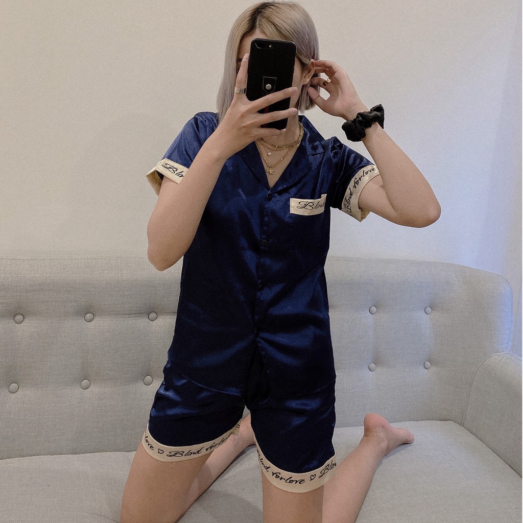 Bộ Ngủ Lụa Cộc Tay - Bộ Pijama Lụa Cao Cấp [FREESHIP] Hàng Thiết Kế, Chất Lụa Mịn Màng, Form Rộng Thoải Mái,Thoáng Khí | BigBuy360 - bigbuy360.vn