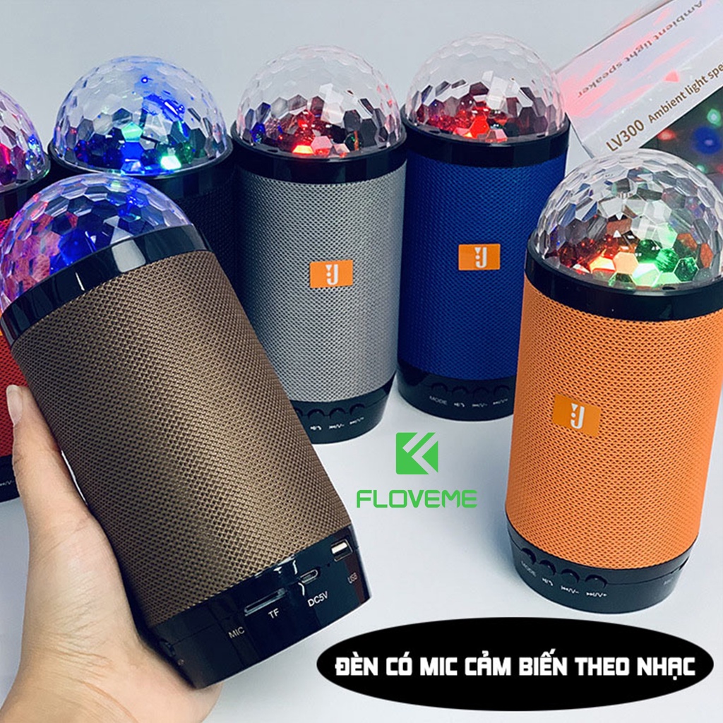 Loa Bluetooth Không Dây FLOVEME JBL LV300 Kèm Đèn Sao Lung Linh Nghe Nhạc Hay, Hỗ Trợ Cắm USB, Thẻ Nhớ TF Nhỏ Gọn