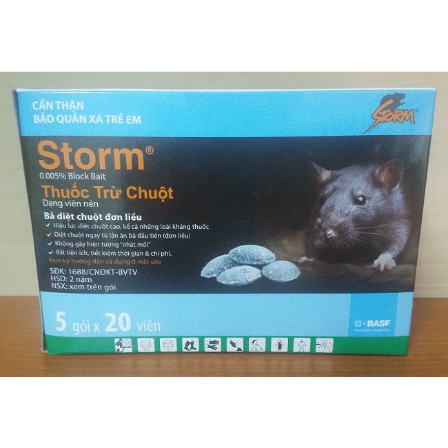 Thuốc diệt chuột Storm gói 20 viên