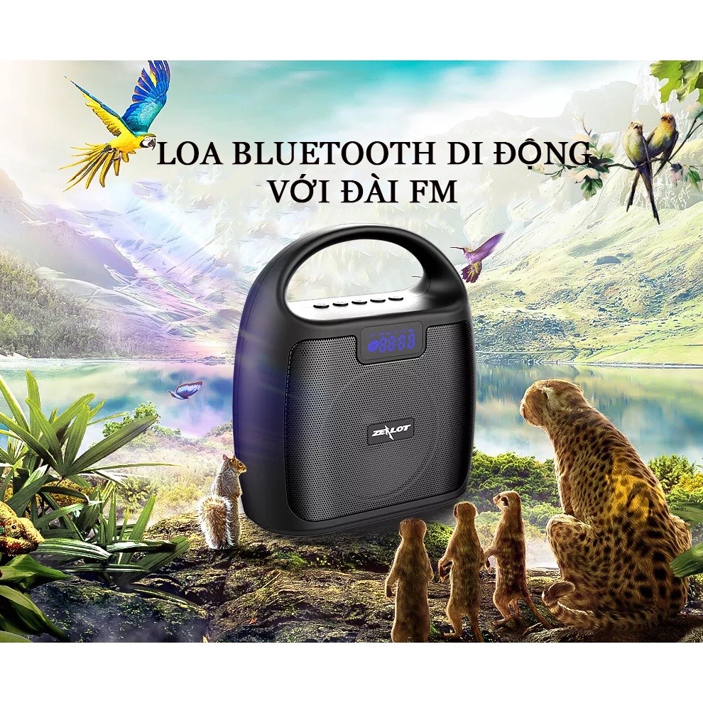 Loa bluetooth Zealot S42 hỗ trợ đài FM Radio, thẻ nhớ, USB - hàng chính hãng - BH 12 tháng