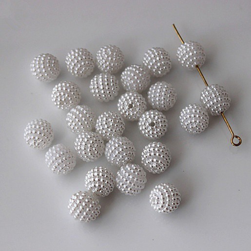 Set 50 Hạt Ngọc Trai Giả Bằng Nhựa ABS 10mm Dùng Trang Trí Giày / Túi Xách DIY