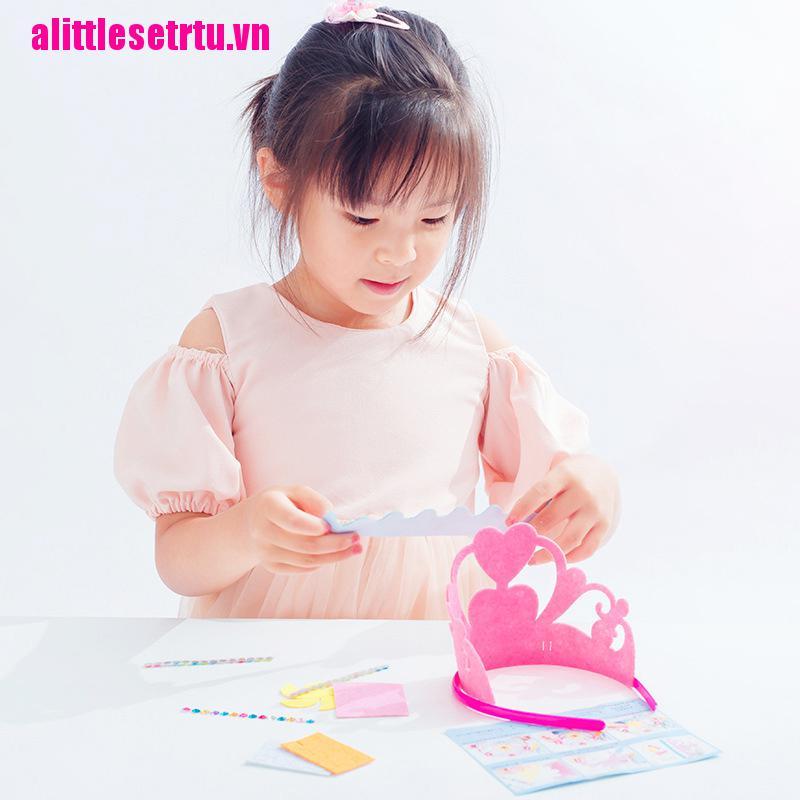 Vương Miện Đồ Chơi Bằng Giấy Họa Tiết Ngôi Sao Đính Kim Sa Lấp Lánh DIY Sáng Tạo Dành Cho Trẻ Em