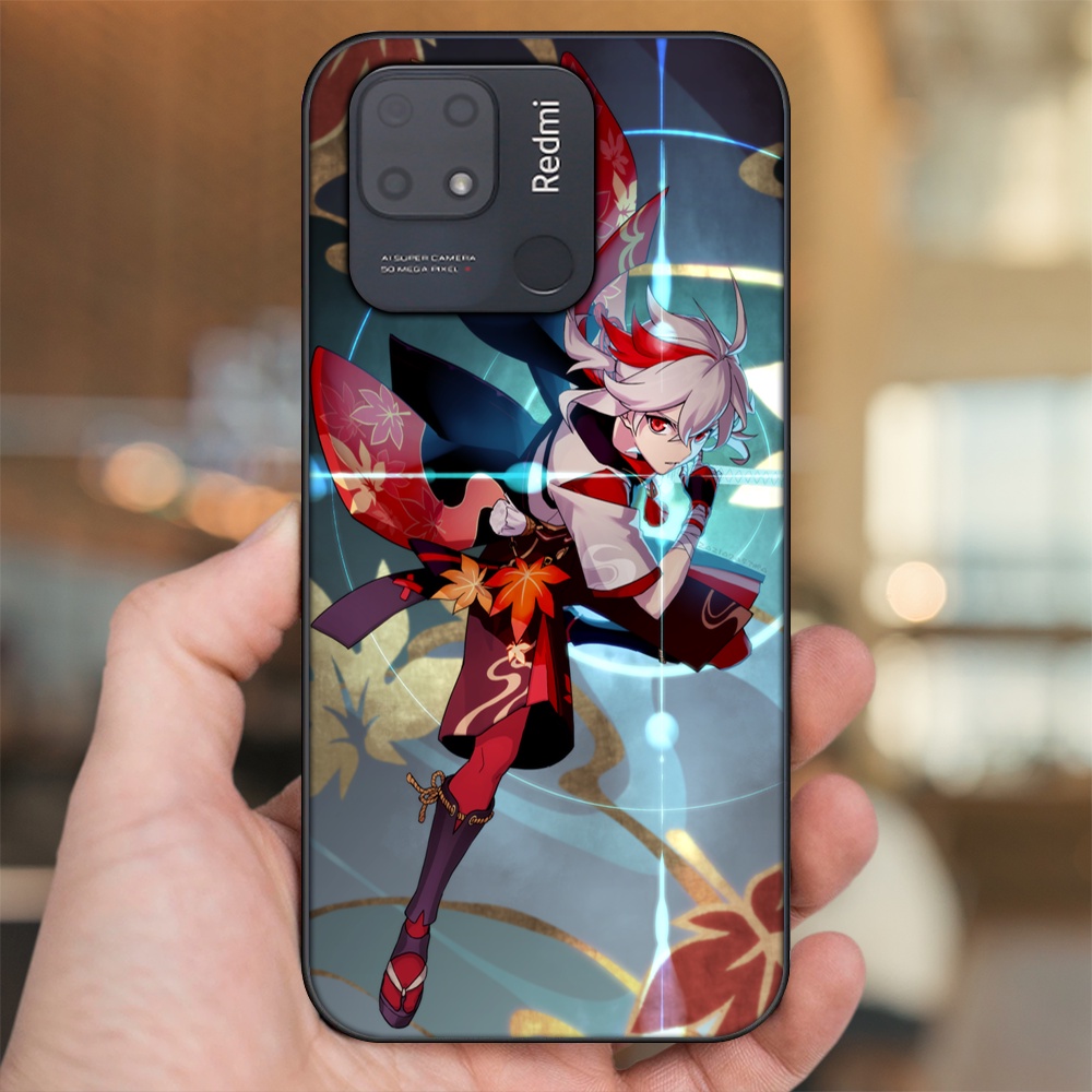 Ốp lưng Xiaomi Redmi 10C viền đen in hình Kazuha Genshin Impact