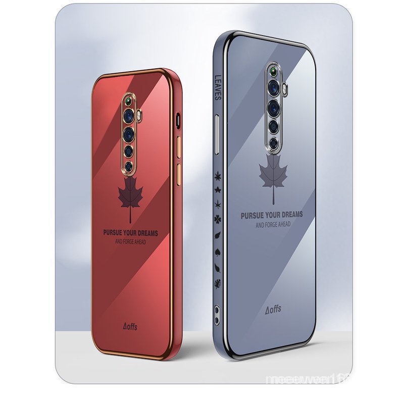 Ốp điện thoại QIANZI mềm họa tiết lá phong cho Oppo Reno2F Reno2