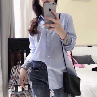 Áo sơ mi nữ kẻ sọc phối sm772