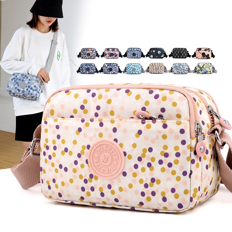 Túi Đeo Chéo Bằng Vải Nylon In Họa Tiết Thời Trang Dành Cho Nữ