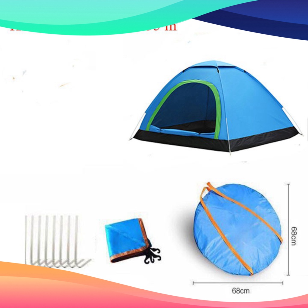 Lều Cắm Trại Lều Du Lịch Tự Bung Gấp Gọn Chống Nước 2-3 Người BCG Mart