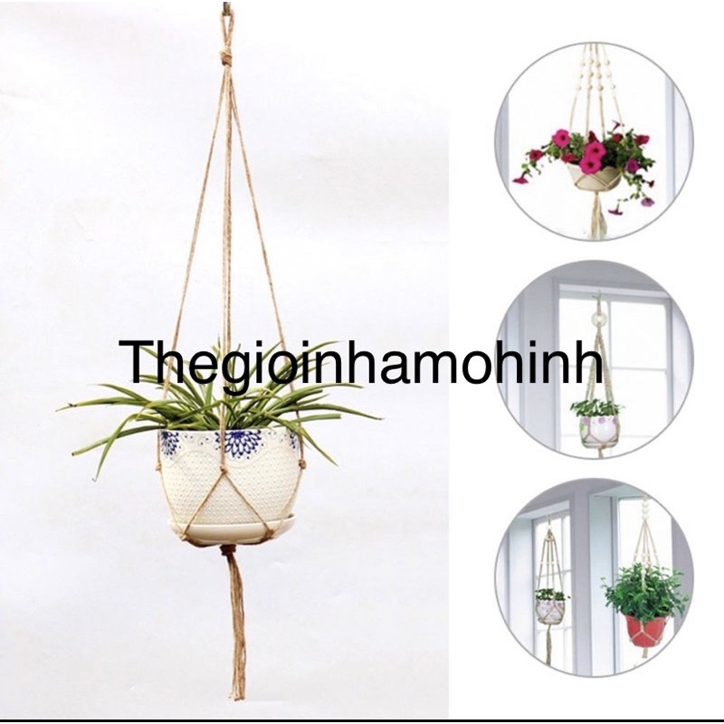 Dây treo chậu cây, macrame, dây treo macrame, decor, diy