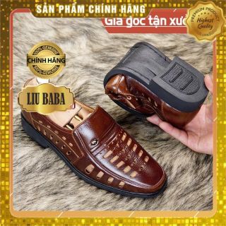 Xả hàng giày hè nam, giày giọ nam da bò thật thoáng mát