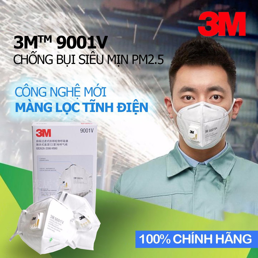 Khẩu trang 3M- 9001V chống bụi siêu mịn tốt cho sức khoẻ | BigBuy360 - bigbuy360.vn