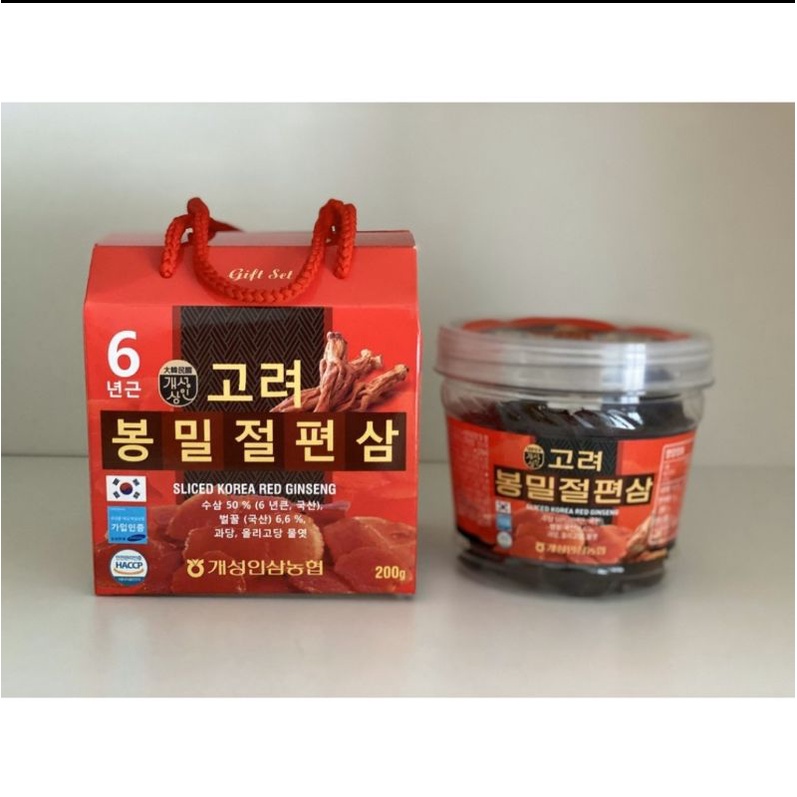 Hồng sâm thái tát tẩm mật ong Hàn Quốc cao cấp bồi bổ sức khỏe toàn diện -hộp 200g×2 ,PP Ánh Dương Korea