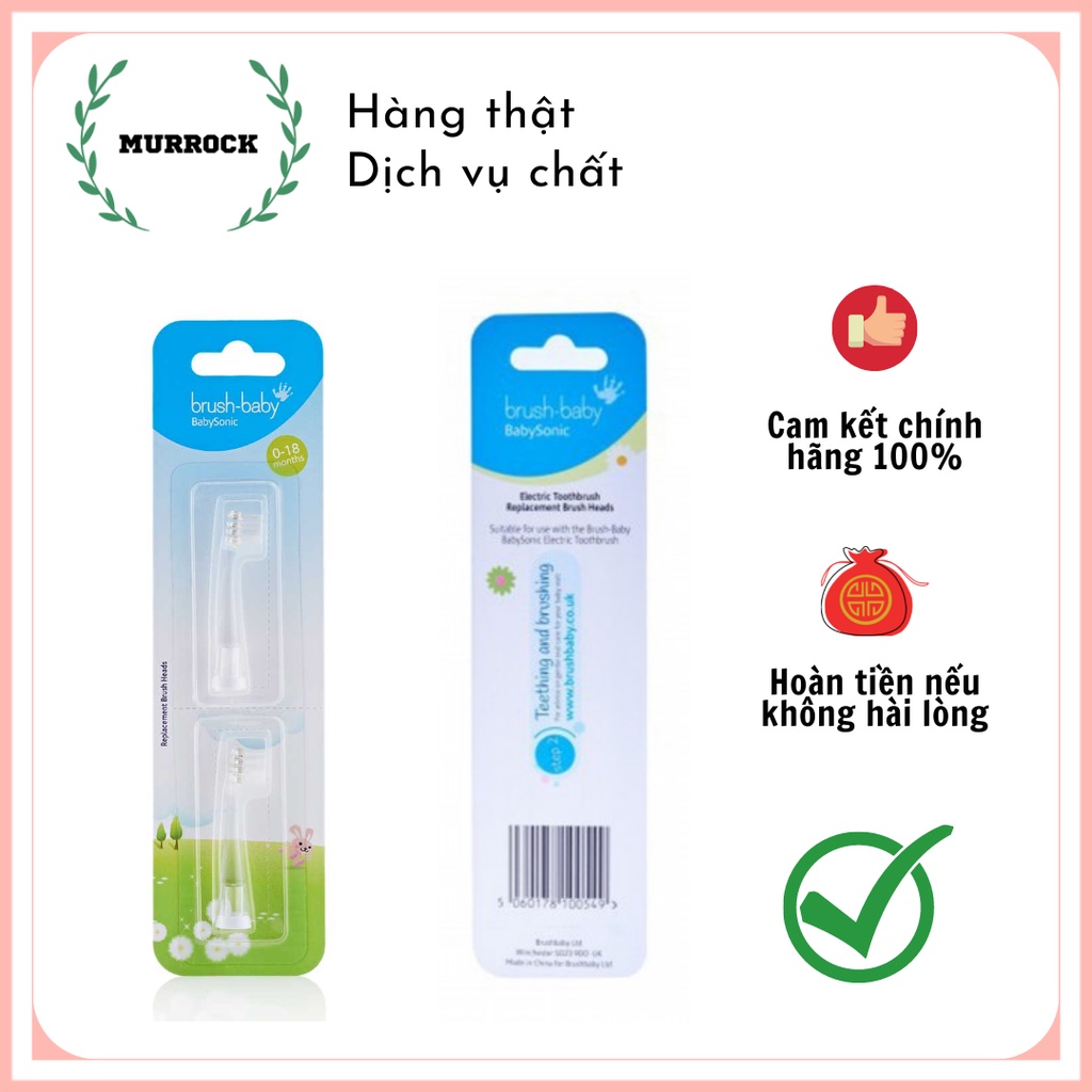 Đầu thay thế bàn chải điện Babysonic, vỉ 2 cái UK Anh Quốc