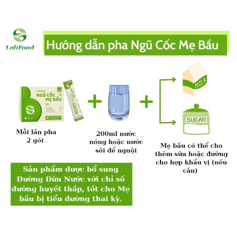 Ngũ Cốc Cho Bà Bầu Gói Tiện Lợi Lolifood - Con Tăng Cân Đều Đặn Phát Triển Toàn Diện ( Hộp 20 Gói x 18GR)