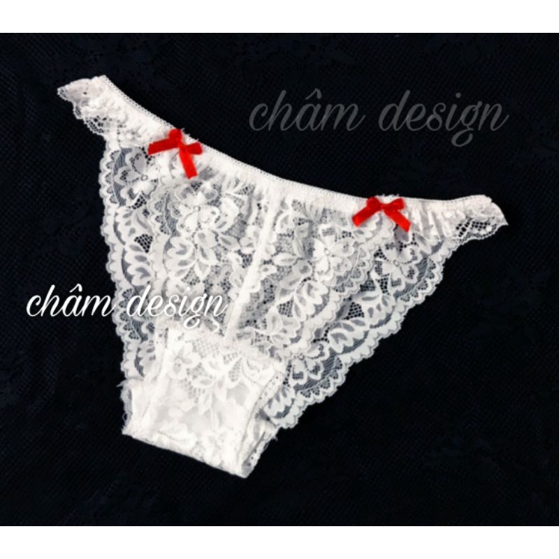 quần lót trắng gắn nơ đỏ 2 bên. Hàng thiết kế độc quyền tại shop