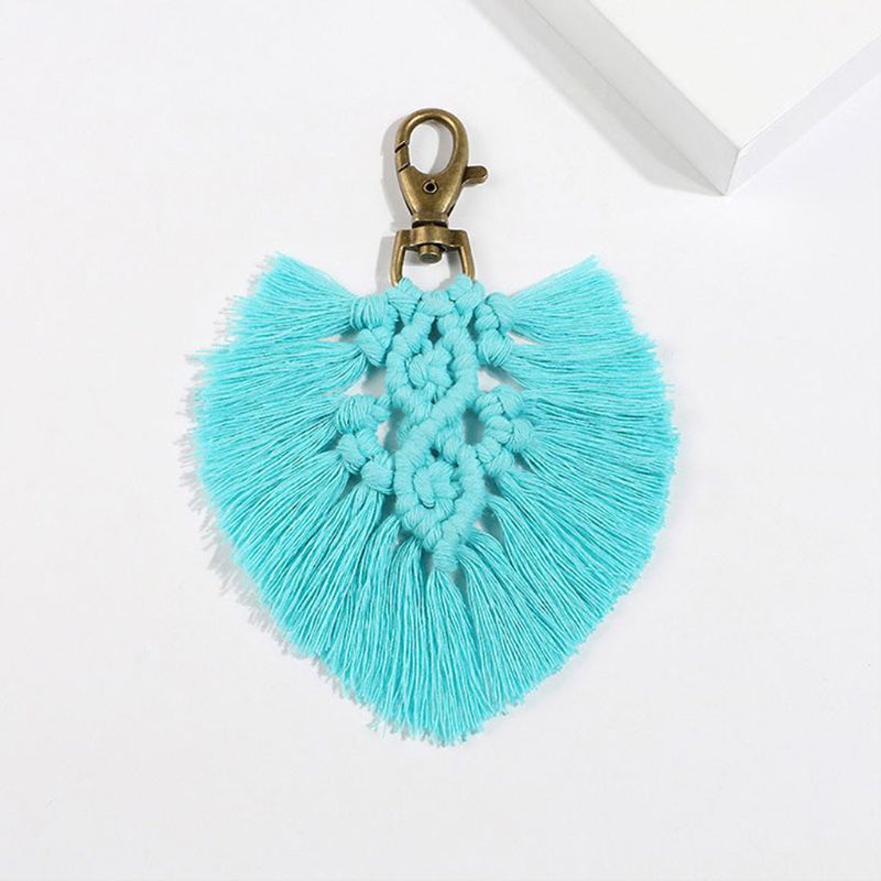 Móc Khóa Tua Rua Hình Trái Tim Phong Cách Boho Sáng Tạo Thời Trang