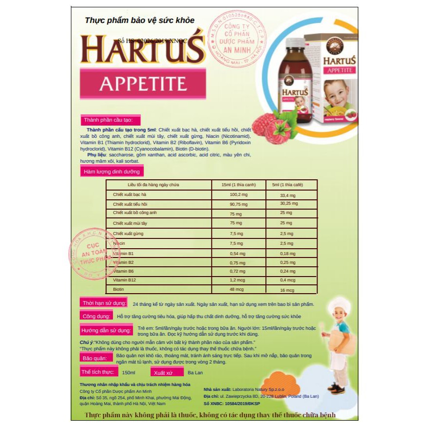 Siro Hartus Immunity 150ml - Tăng cường sức đề kháng cho trẻ - cvspharmacy