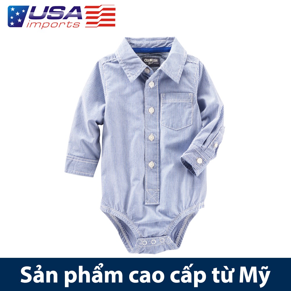 Bodysuit sơ mi tay dài sọc Osh-cót Auth Từ Mỹ (11777121)