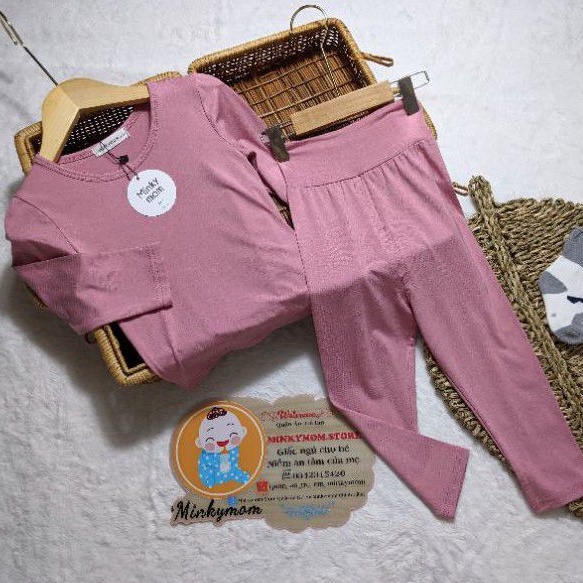 [Màu 1-6]- Bộ Đồ Dài Tay Thun Lạnh Cạp Cao MINKYMOM QUẢNG CHÂU Chống Muỗi Mặc Mùa Mưa