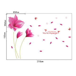 Decal trang trí Hoa đỏ lớn quyến rũ