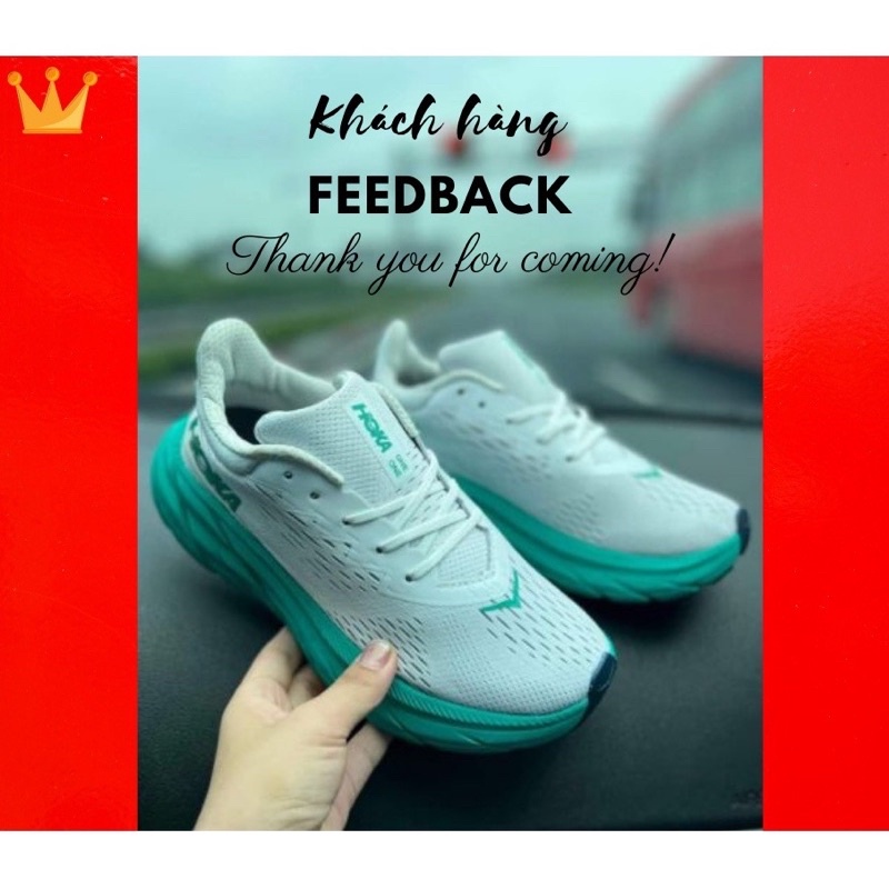 Giày Thể Thao HOKA Màu Xám Xanh ( Bền, Nhẹ, Đẹp, Êm Chân ) Giay Gía Sỉ Kiểu Dáng Đẹp Dành Cho Cả Nam Và Nữ
