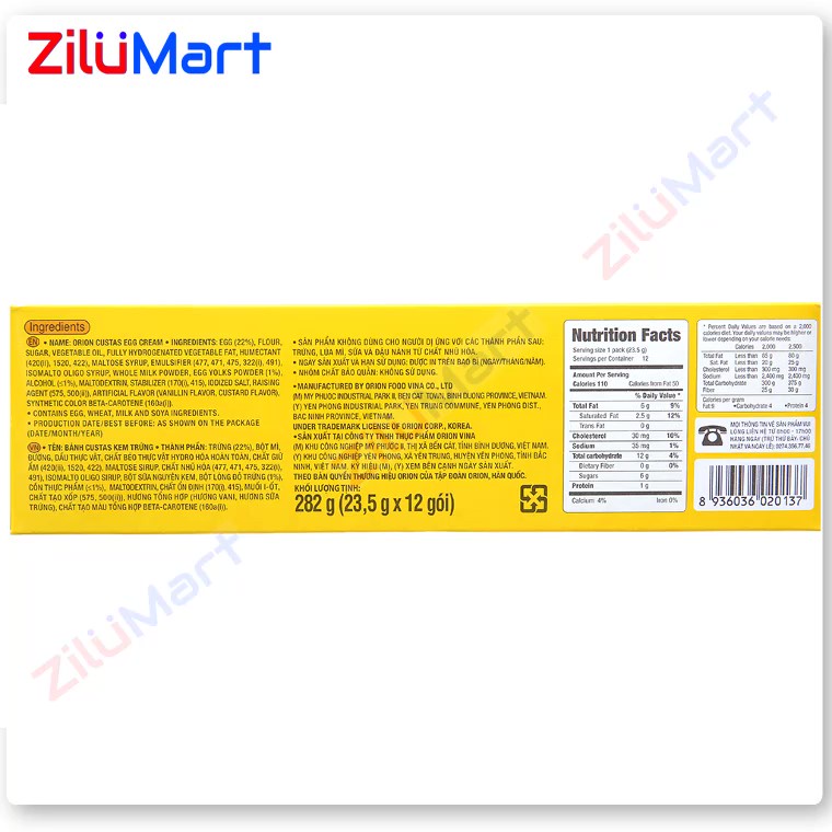 Bánh kem trứng Custas