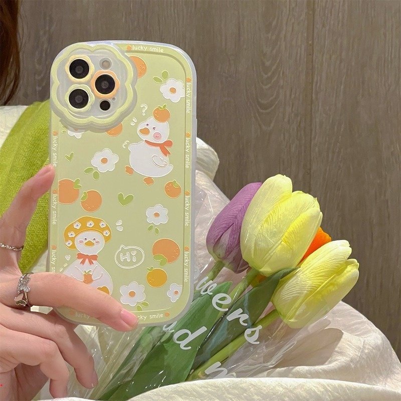 Ốp Điện Thoại TPU In Hình Vịt / Hoa Hướng Dương Hoạt Hình Cho IPhone 12 13 11 Pro Max X XR XS Max 7 8 Plus