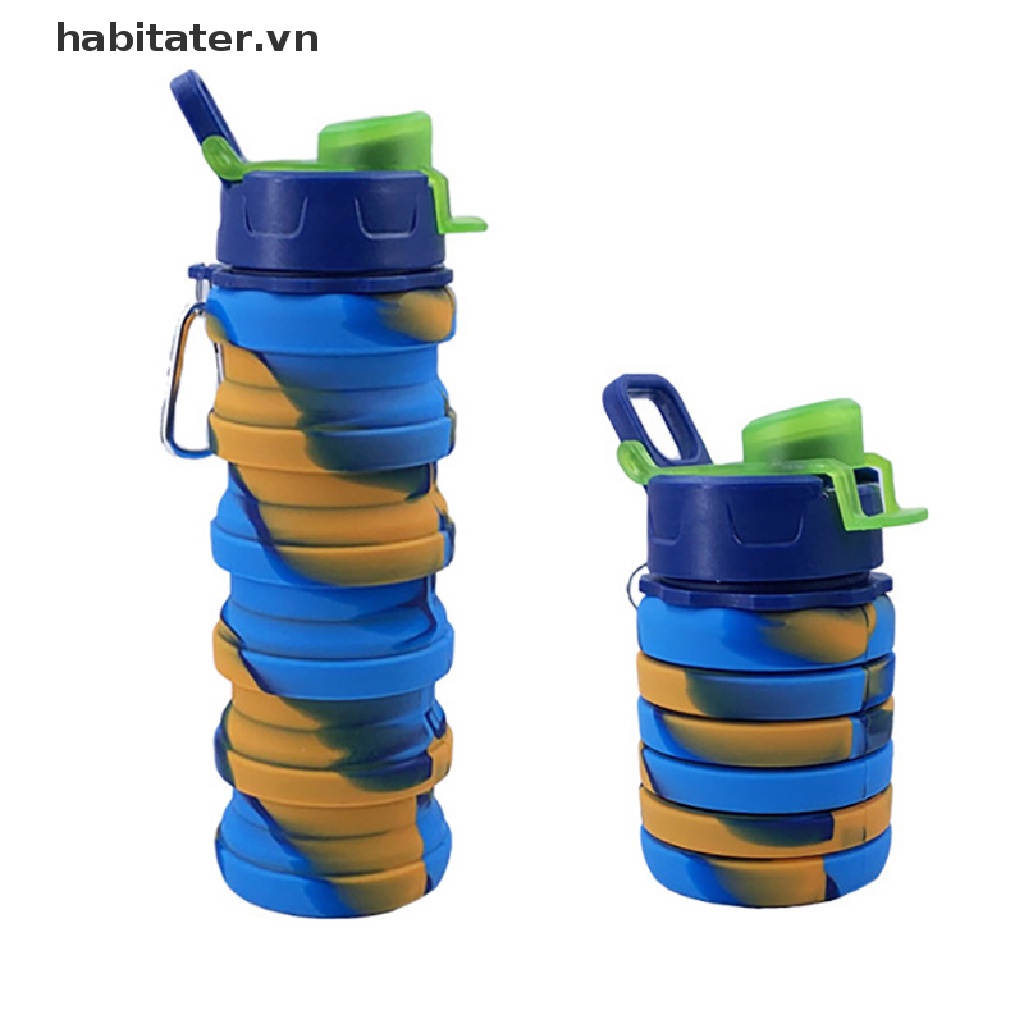 Bình Nước Silicone 500ml Có Thể Gấp Gọn Tiện Dụng