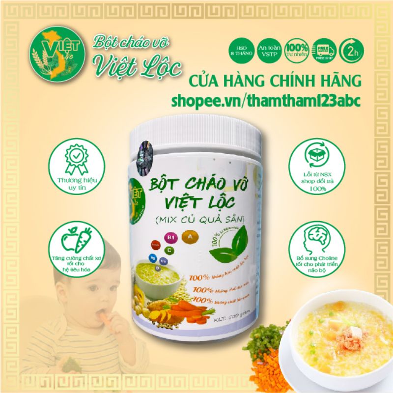 Cháo Hạt Vỡ Việt Lộc_ Loại có rau ,củ sẵn [Date mới]