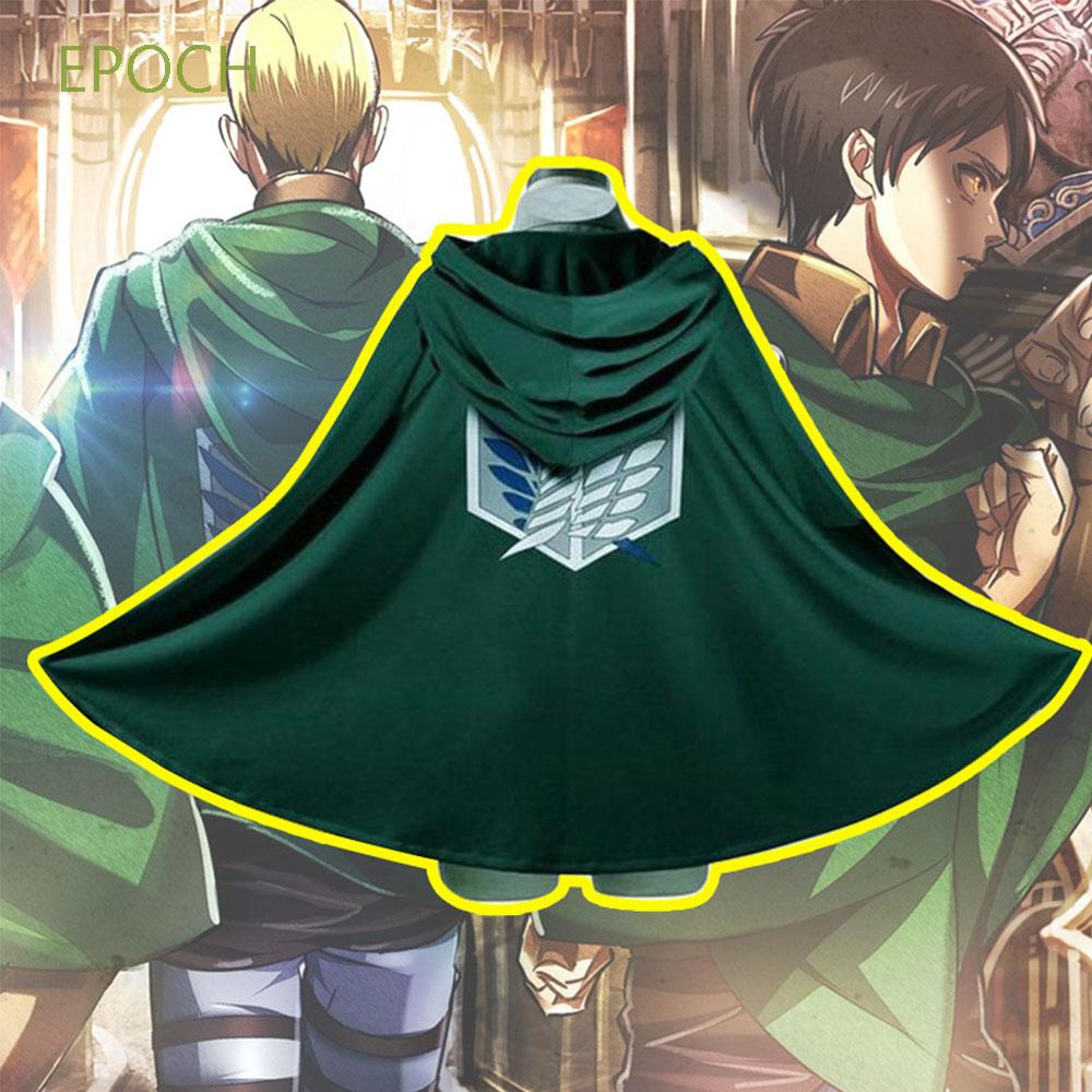 EPOCH Men Anime Clothes Japanese Cosplay Costume Attack on Titan Cloak Women Fashion Scouting Legion Shingeki no Kyojin Green Hoodie/Multicolor