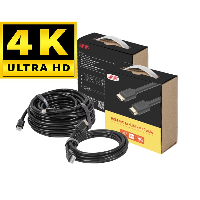 Cáp HDMI Unitek Full HD 4K chính hãng - Dài 1,5m/2m/3m/5m- Chống Nhiễu Cực Tốt - Bảo Hành 12 Tháng