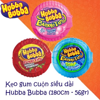 (9 vị) Kẹo gum cuộn siêu dài Hubba Bubba (180cm - 56gr) [Sale Toàn Shop]
