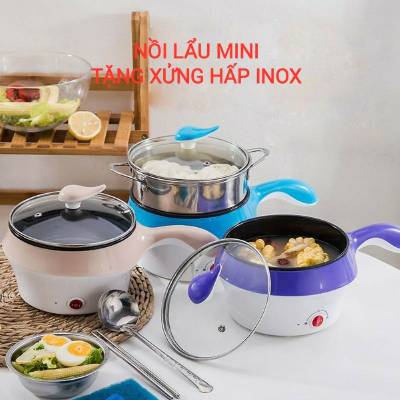 Nồi lẩu nướng 2in1 Hàn Quốc 2 nút điều chỉnh nhiệt độ - Nồi lẩu điện nướng 2 ngăn Hàn Quốc mini - Bếp nướng kiêm lẩu.