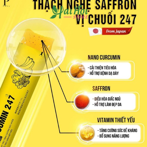 Thạch Nghệ Saffron Vị Chuối 247 Nano Japan