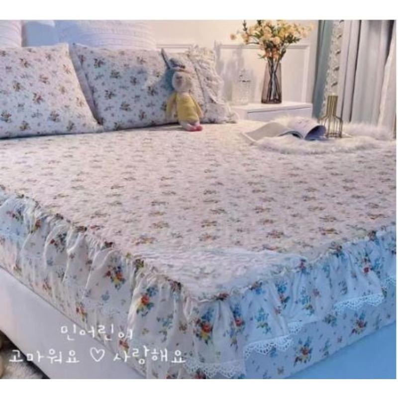 Set Ga Gối Phủ Chân Giường Chần Bông Hoạ Tiết Hoa Nhí Hàn Quốc TUTI MOMMY