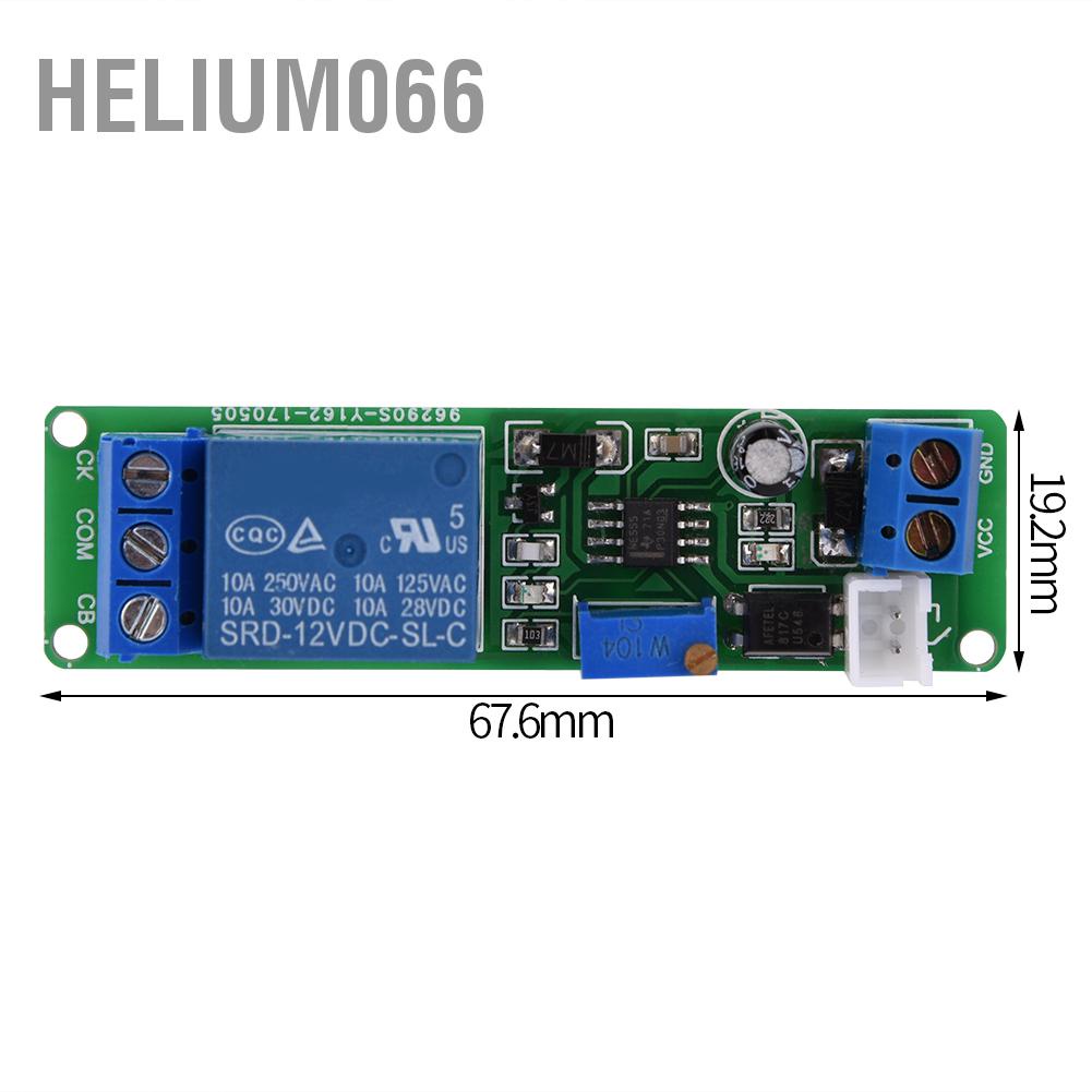 Độ trễ hẹn giờ điều chỉnh DC 12V Mô đun hẹn giờ có thể điều chỉnh độ trễ bật tắt điều chỉnh thời gian 1 ~ 10 giây Helium066