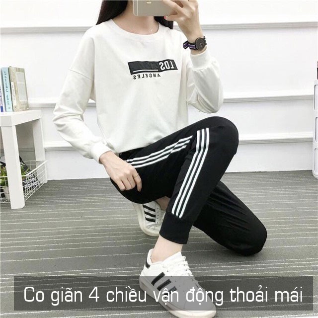 Quần Jogger Thể Thao Nữ, Quần 3 Sọc Nữ Bo Gấu Siêu Hot J321 | BigBuy360 - bigbuy360.vn
