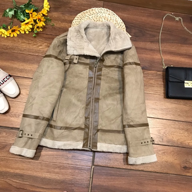 Áo da lộn hoạ tiết