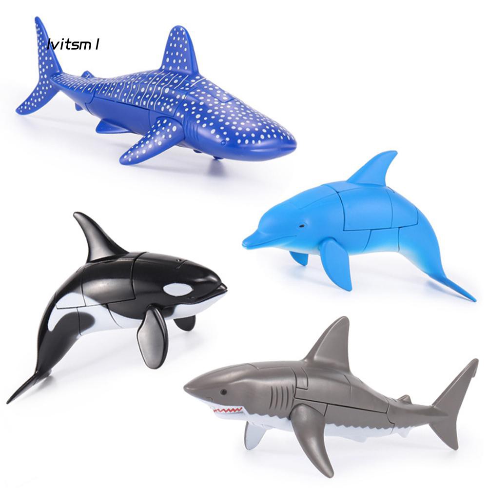 Đồ chơi rô bốt biến đổi hình cá heo cá mập vui nhộn cho bé