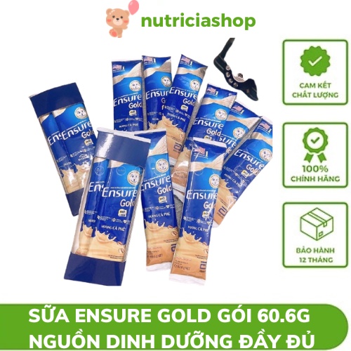 10 gói Ensure Gold 60.6g vị vani , cafe, hạnh nhân