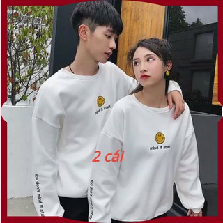 áo cặp thu đông tình yêu hình mặt cười siêu đẹp