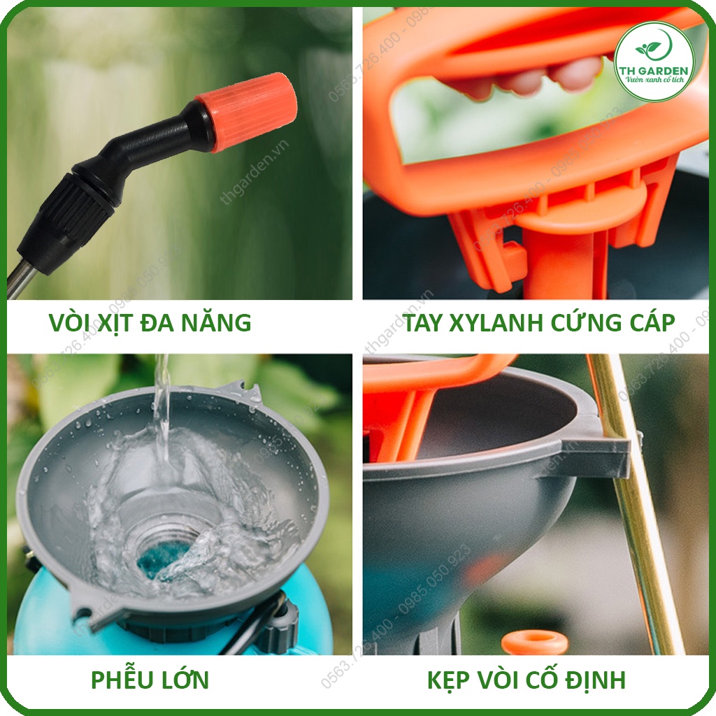 Bình tưới cây 5l cao cấp TH Garden - Bình xịt nước tướI cây cảnh, cây hoa