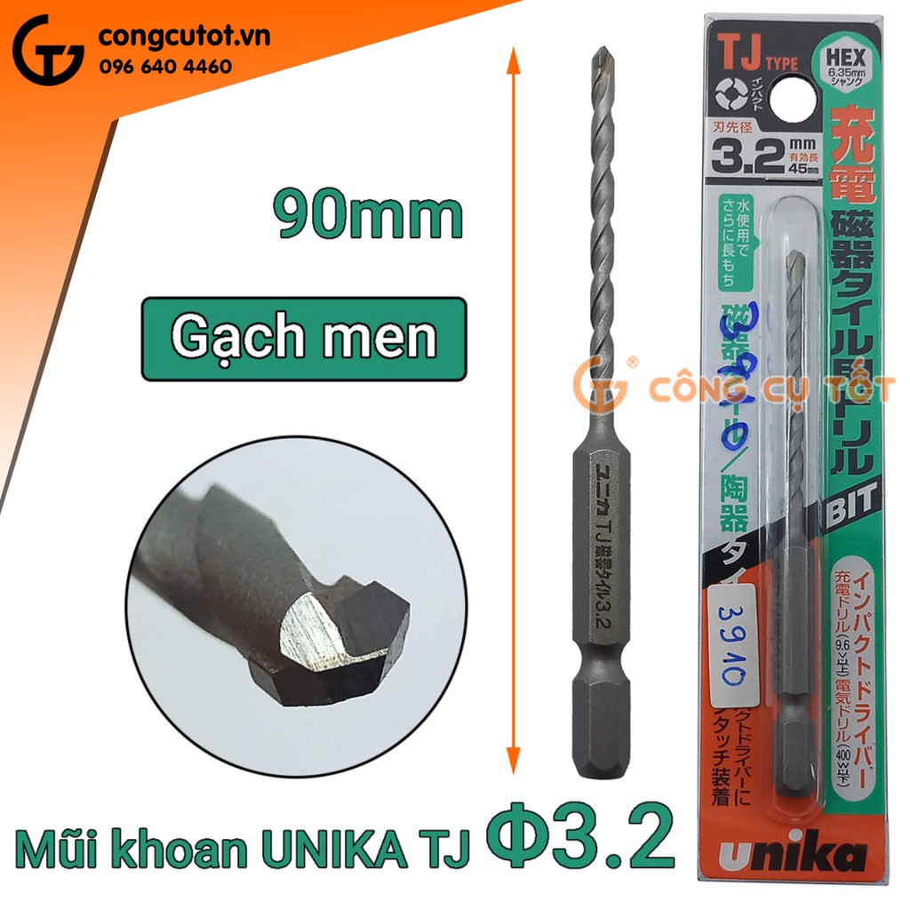 Mũi khoan gạch men chuôi lục UNIKA TJ Nhật